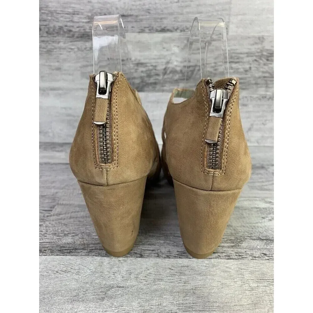 Eileen Fisher Womens Strappy Wedge Sandals Size 9.5 Beige Open Toe